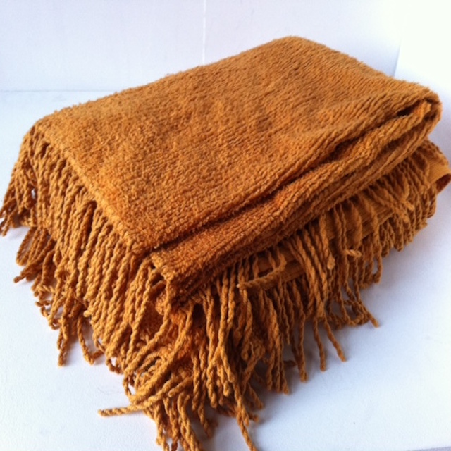 BLANKET, Bedspread - Chenille Mustard (Single)